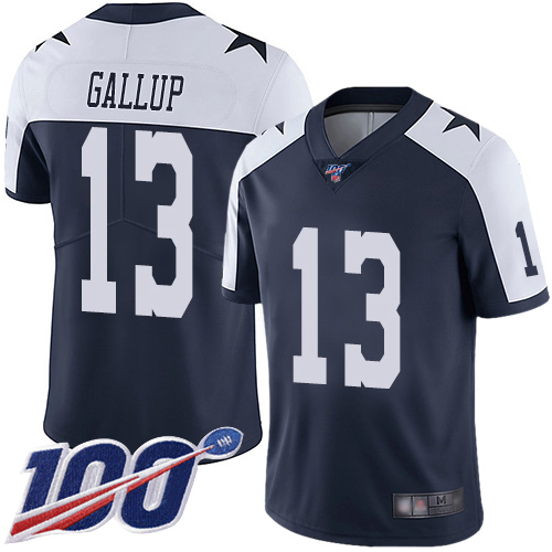 Men Dallas Cowboys Limited Navy Blue Michael Gallup Alternate #13 100th Season Vapor Untouchable Throwback NFL Jersey->women nfl jersey->Women Jersey